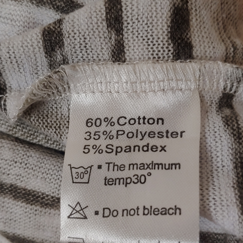 Dearcase Cardigan Womens Size Small 3/4 Sleeve Open Waterfall Front Striped - Picture 5 of 6
